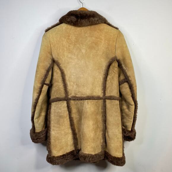 Vintage Bermans Sheepskin Leather Shearling Western Fargo Rancher Coat Women 12 - Picture 8 of 17